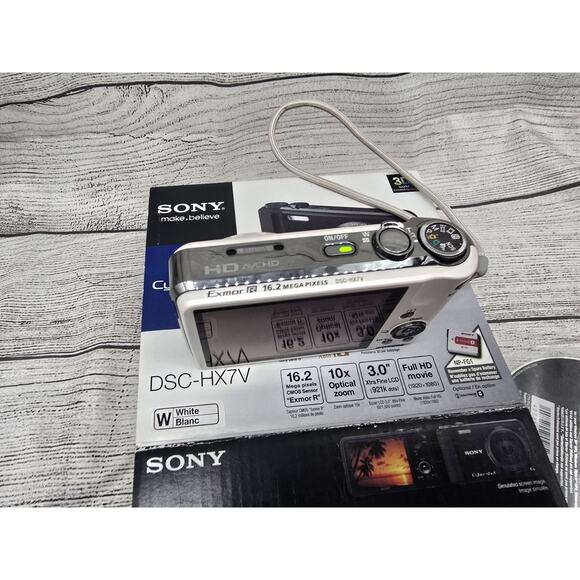 Sony Cyber-Shot DSC-HX7V 16.2MP Digital Point & Shoot Camera White MINT w/Box - Picture 11 of 13